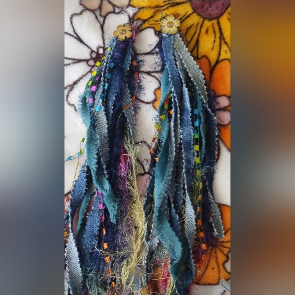 Handmade one of a kind fringe earrings